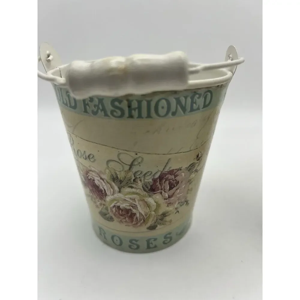 Two Small Tin Buckets. Cottage Style.